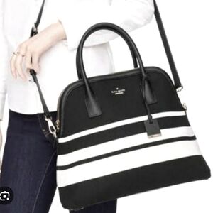 Kate Spade Cameron Street Mega Margot Canvas Black/Cement- Excellent Condition